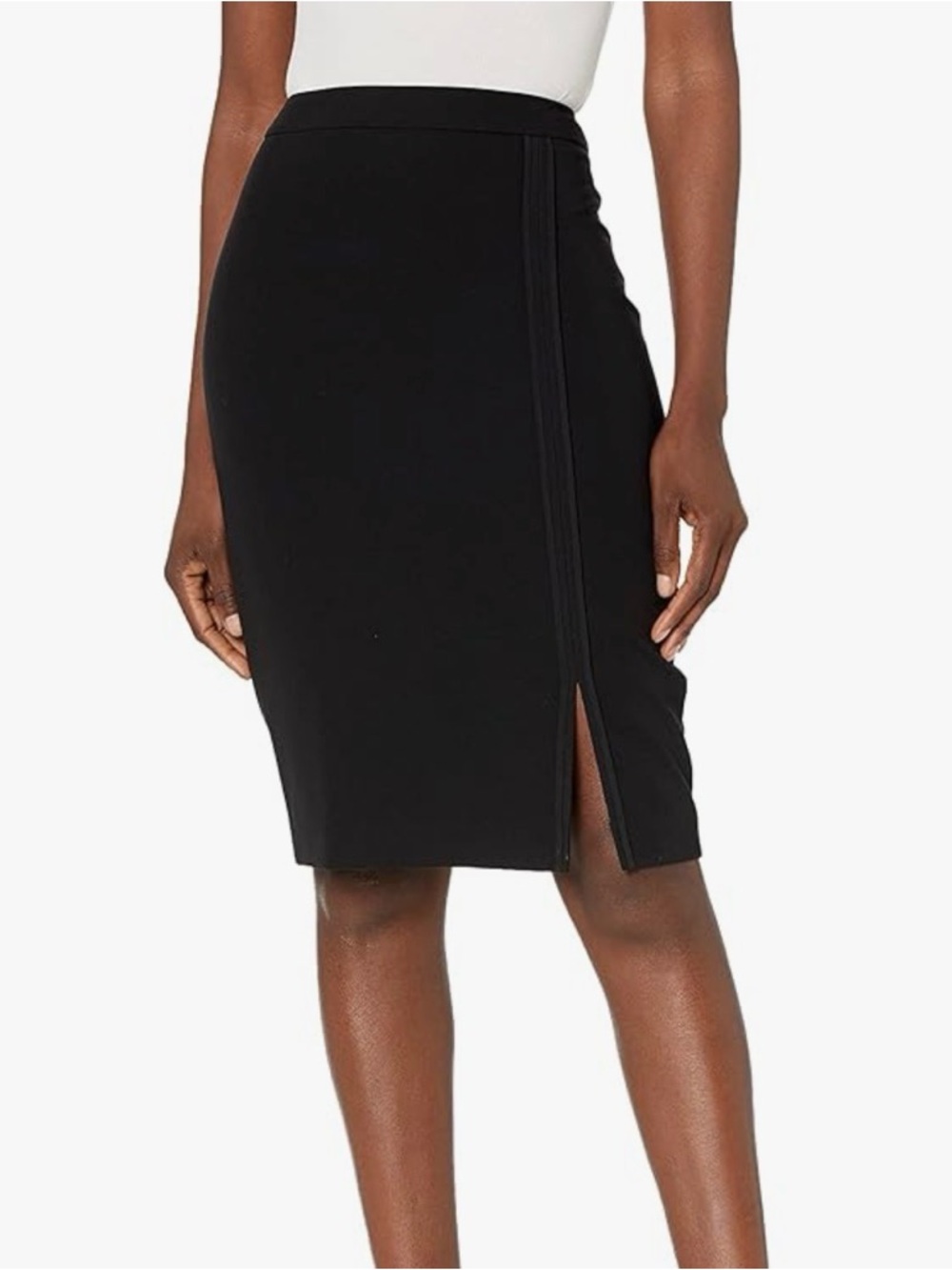 NYC Black A-Line Pencil Skirt with Side Slit